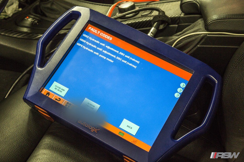 A scan tool showing manufacturer level fault codes during diagnosis at RSW Auto Repair in Kinnelon, NJ